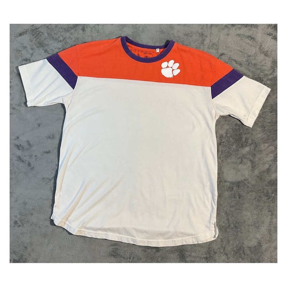 Three Square Clemson Tigers Women's T-Shirt XL Orange White Purple‎